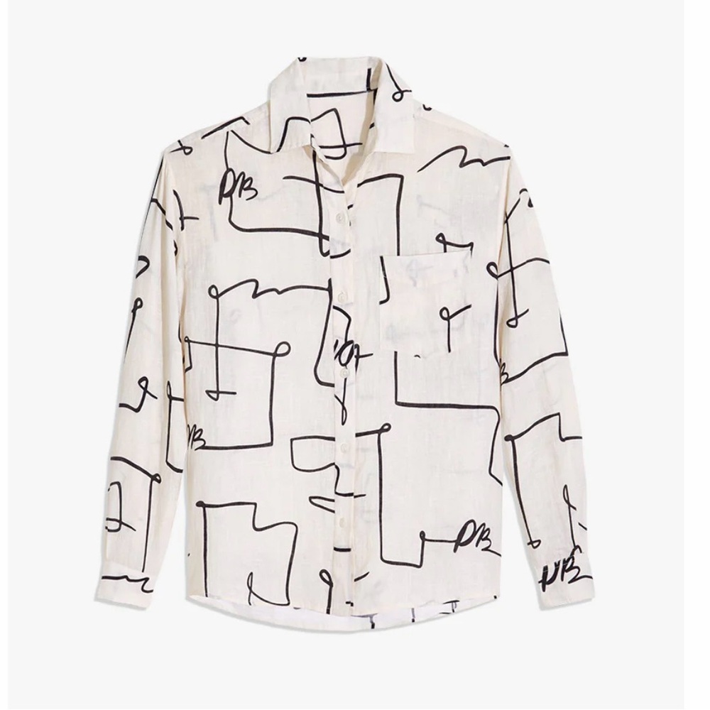 Weworewhat Oversized Button Down With Scribble - image 1